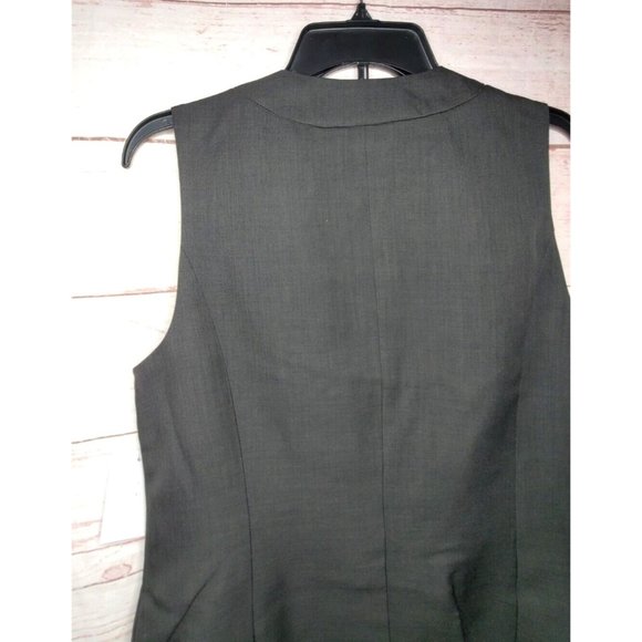 Cintas XS Women Hidden Button Polyester Black Suit Vest With 2 Pockets - Picture 5 of 12